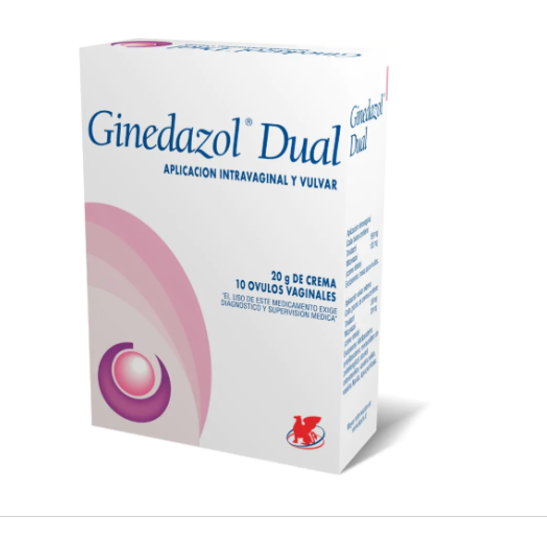 Ginedazol Dual Aplicación intravaginal Crema 20 g + 10 óvulos. 1