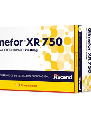 Glimefor XR (B) Metformina 750 mg 30  Comprimidos.