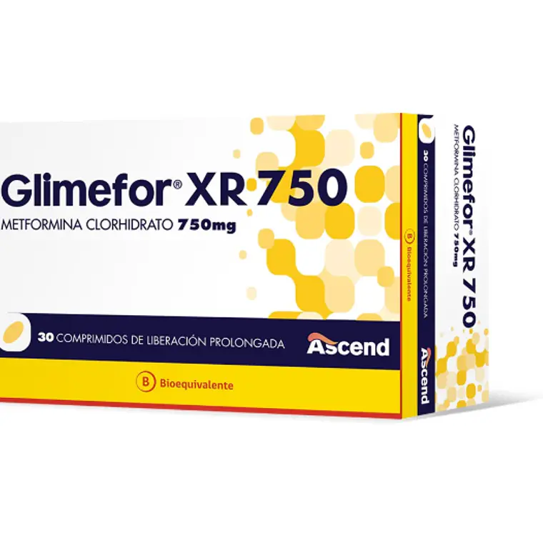 Glimefor XR (B) Metformina 750 mg 30  Comprimidos. 1