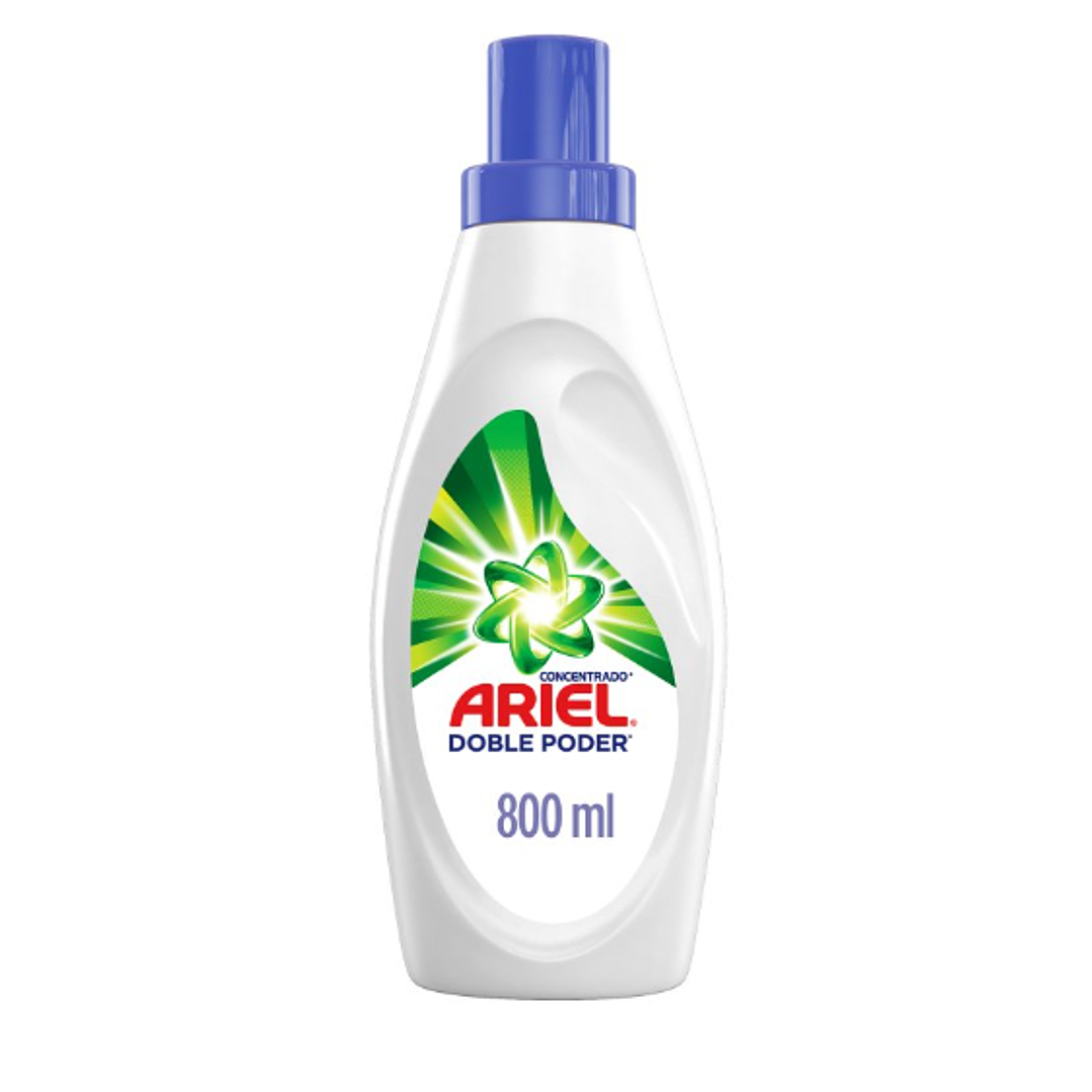Detergente Ariel líquido Doble poder 800 ml. 1