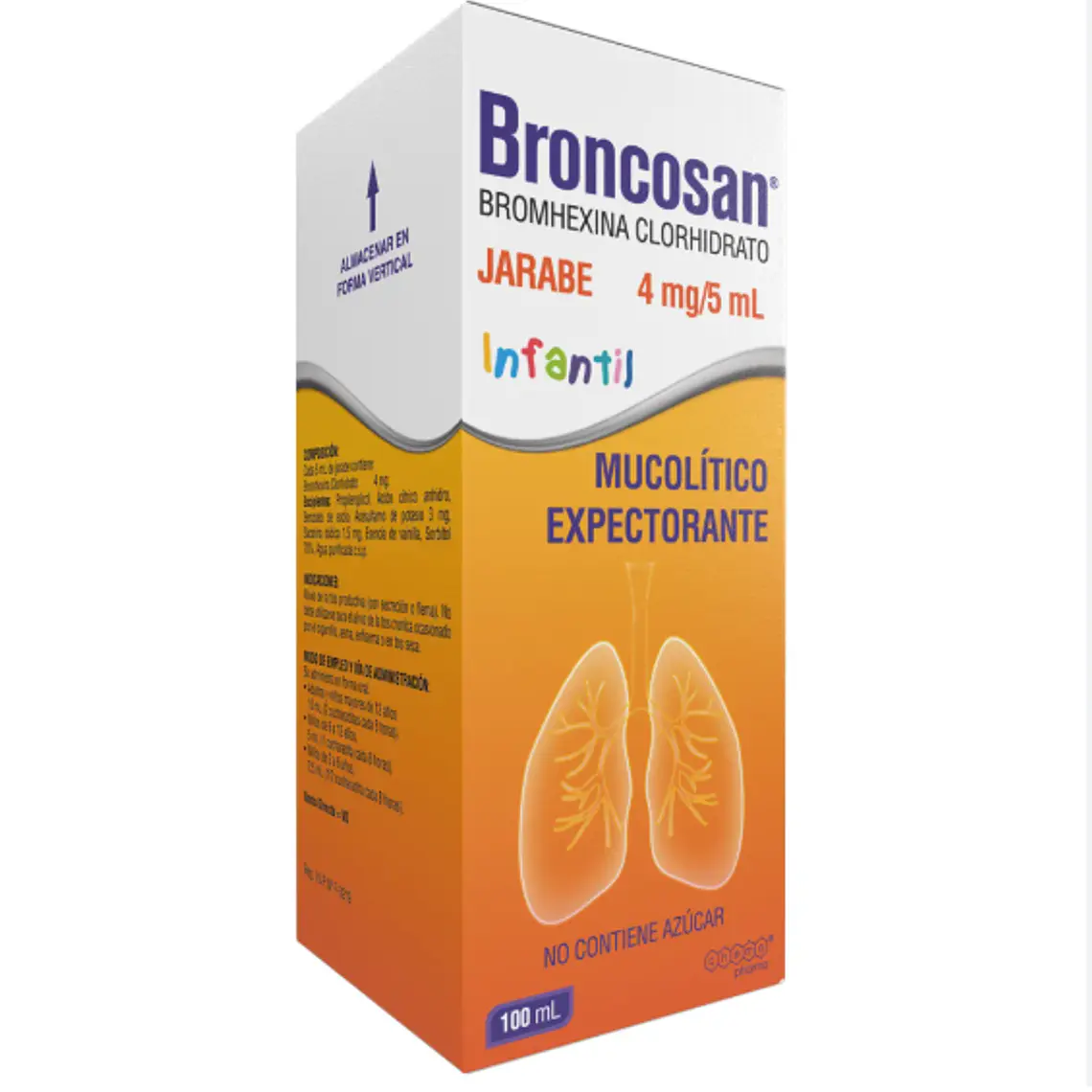 Broncosan Bromhexina 4 mg/ 5 ml Jarabe infantil 100 ml. 1