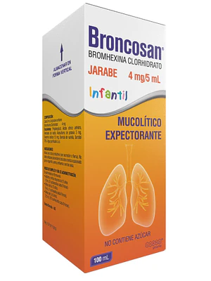 Broncosan Bromhexina 4 mg/ 5 ml Jarabe infantil 100 ml.