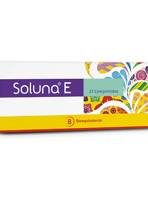 Soluna E (B) Desogestrel, Etinilestradiol  0,15 mg/ 0,03 mg 21 Comprimidos.