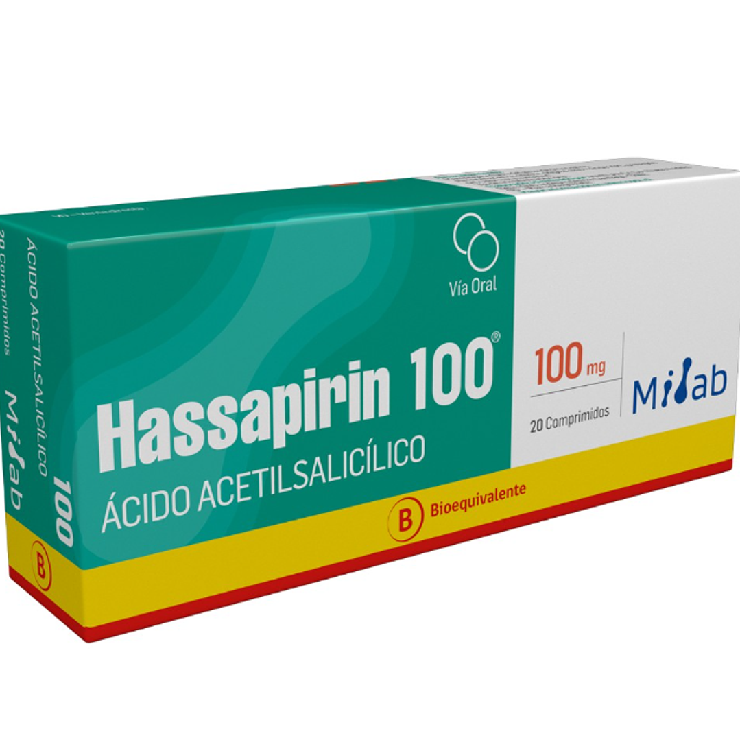 Hassapirin (B) Ácido acetilsalicílico 100 mg 100 Comprimidos. 1