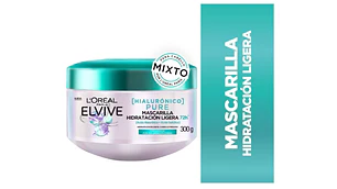 Elvive Mascarilla hidratación ligera Hialurónico Pure 300 g. L'oréal