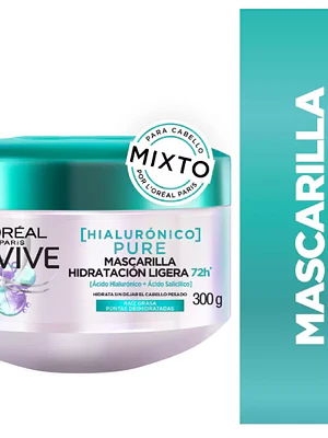 Elvive Mascarilla hidratación ligera Hialurónico Pure 300 g. L'oréal