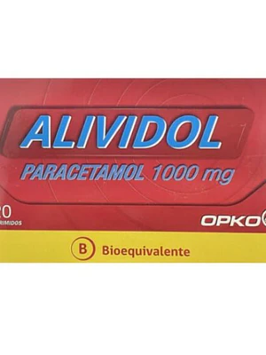 Alividol (B) Paracetamol 1000 mg 20 Comprimidos.