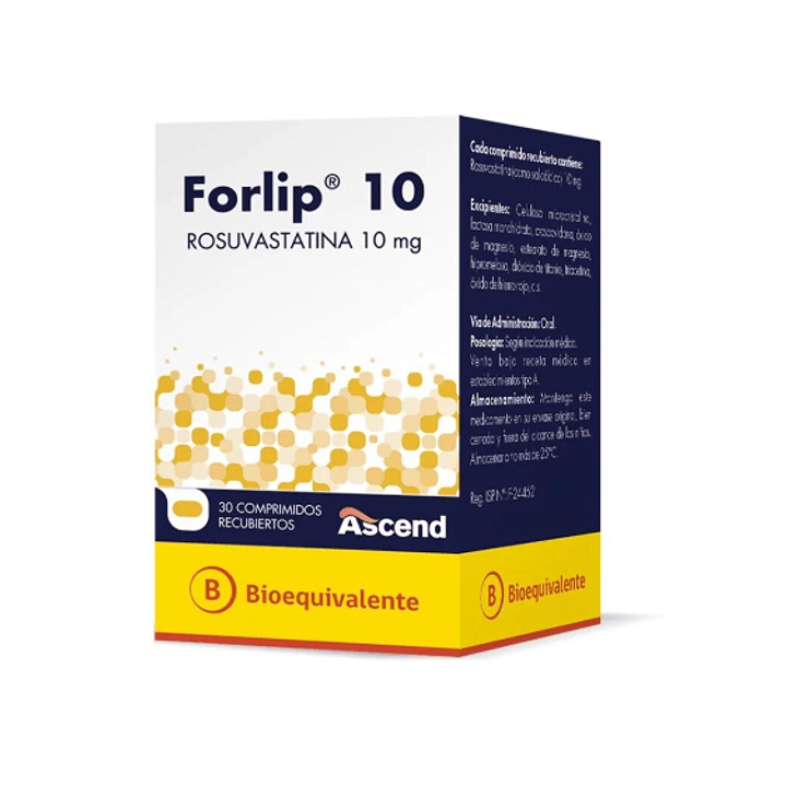 Forlip (B) Rosuvastatina 10 mg 30 Comprimidos recubiertos. 1