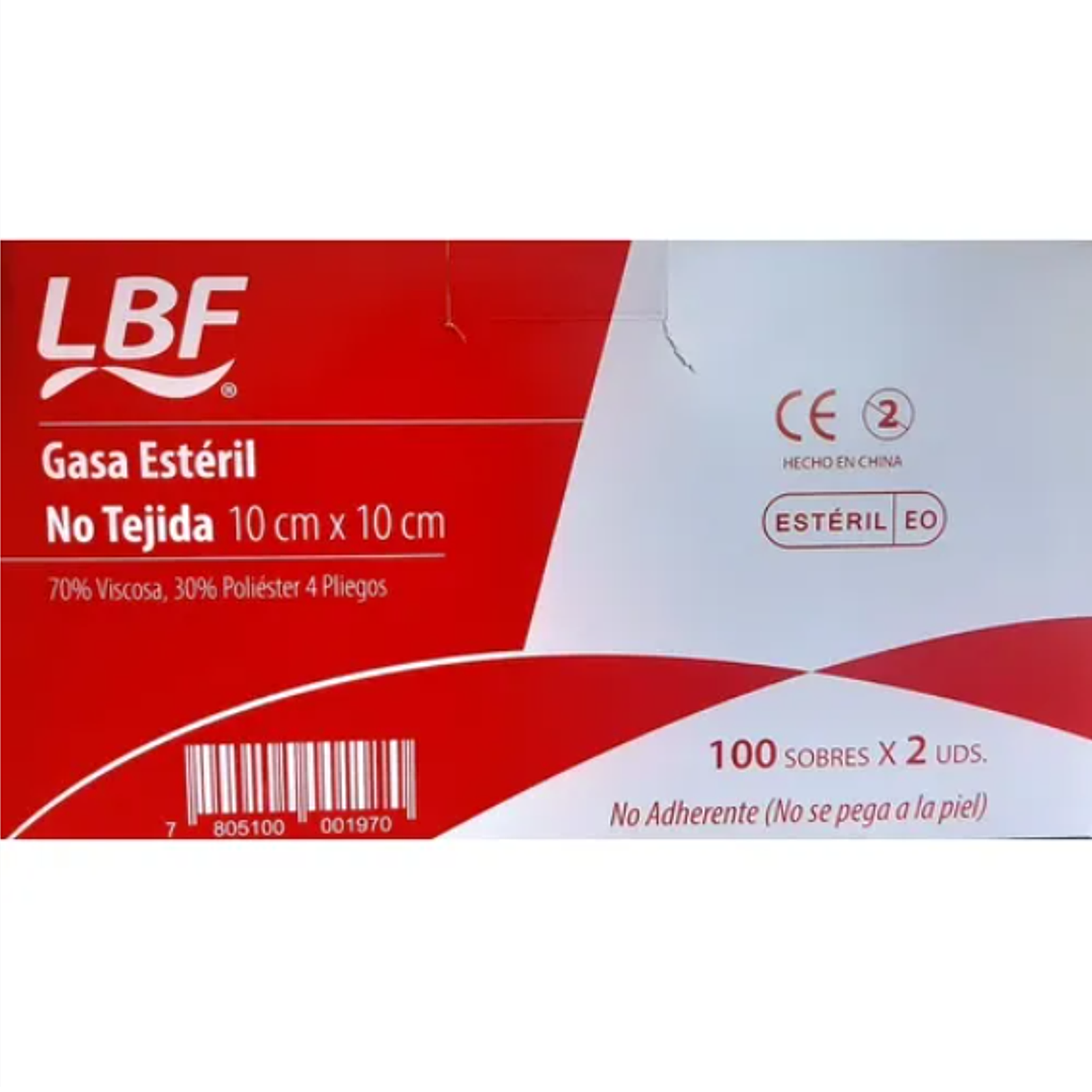 Gasa estéril no tejida 10x10 cm 100 Unidades. 1
