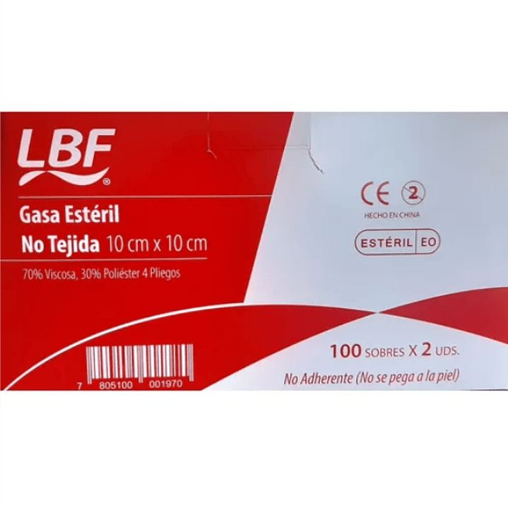 Gasa estéril no tejida 10x10 cm 100 Unidades. 1