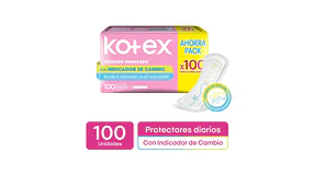 Protectores diarios Kotex con indicador 100 Unidades.