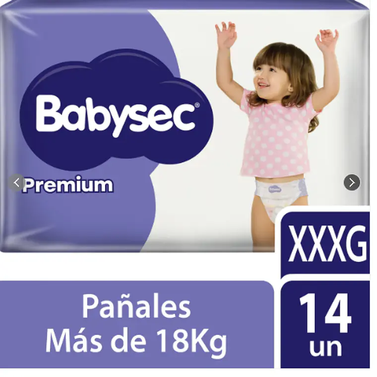 Pañal Babysec Premium XXG 14 Unidades. 1