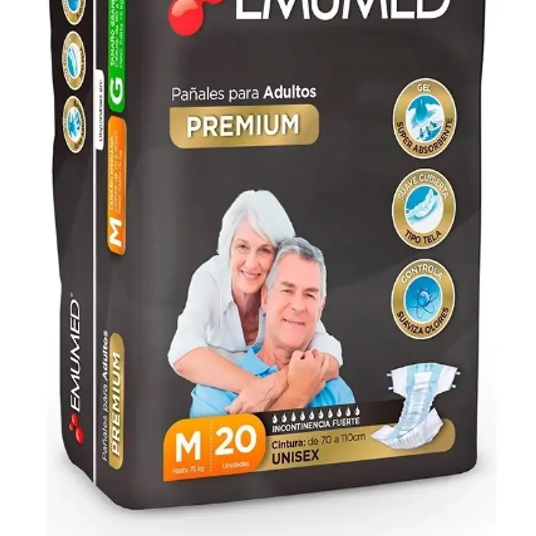 Emumed Pañal adulto Premium M 20 Unidades. 1