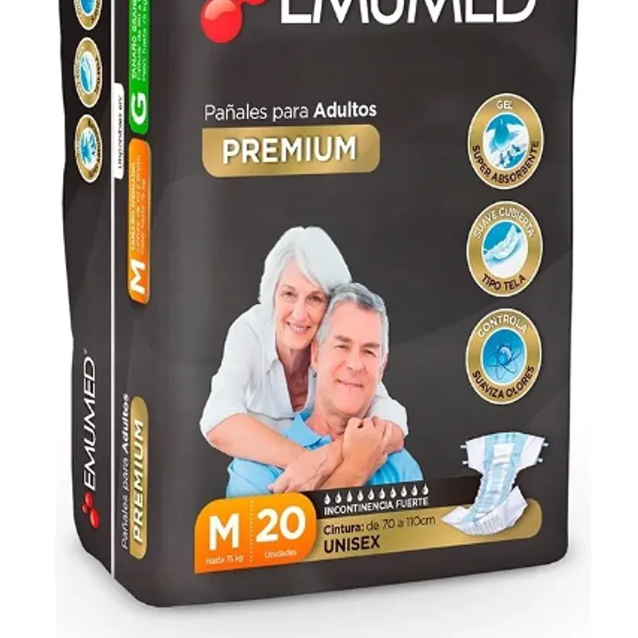 Emumed Pañal adulto Premium M 20 Unidades. 1