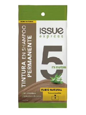 Tintura shampoo Issue express 5 minutos Rubio natural.