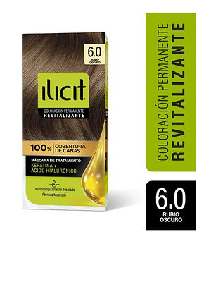 Tinte para el cabello Ilicit Revitalizante 6.0 Rubio oscuro.