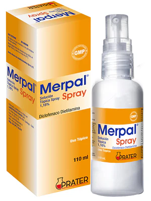 Merpal Diclofenaco sódico 1,16 % Solución tópica Spray 110 ml.