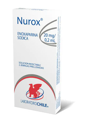 Nurox Enoxaparina 20 mg Solución inyectable 2 ml.