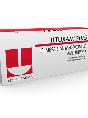 Iltuxam (B) Olmesartán, Amlodipino 20/5 mg  28 Comprmidos.