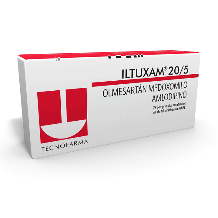 Iltuxam (B) Olmesartán, Amlodipino 20/5 mg  28 Comprmidos. 1