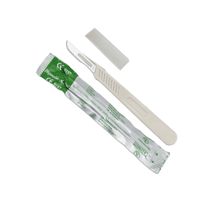 Hoja bisturí con mango N° 22 estéril 10 Unidades. 1