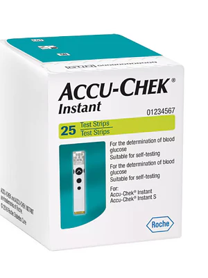 Accu-check Instant 25 Cintas para medir glucosa.