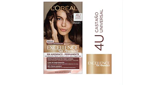 Tintura permanente Excellence sin amoníaco 4U Castaño. L'oréal