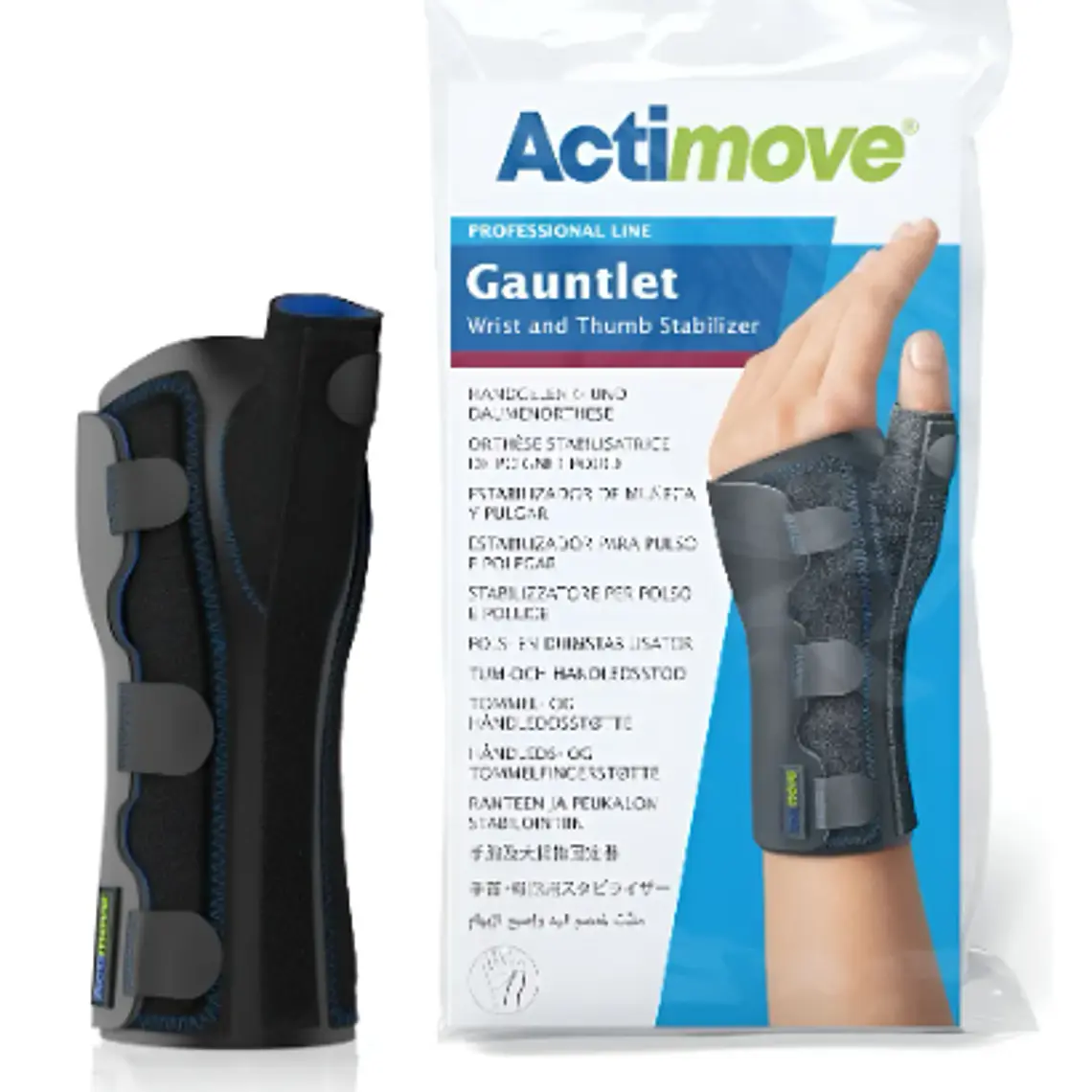 Actimove Estabilizador de muñeca y pulgar. Gauntlet negro XL 1