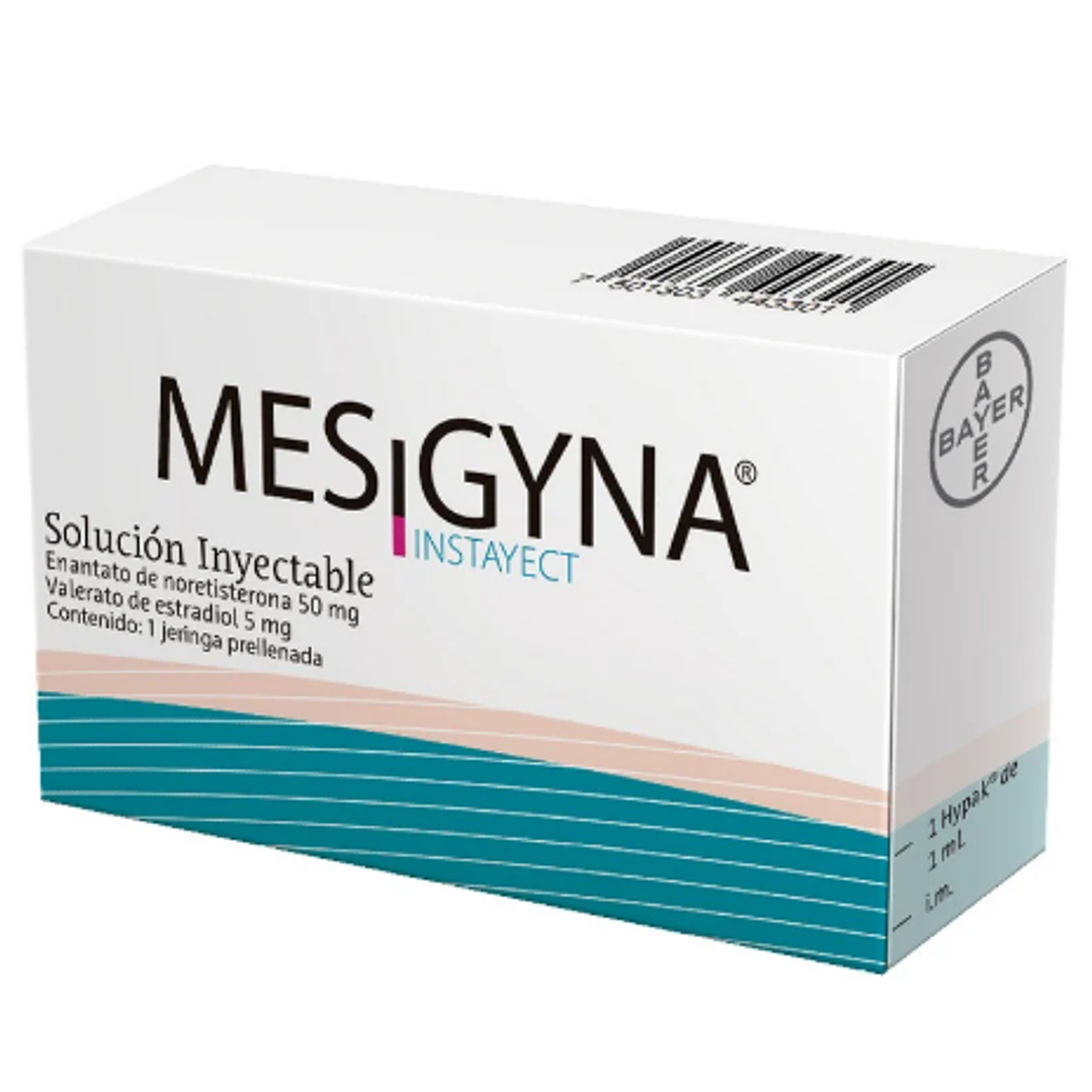 Mesigyna Noretisterona, Estradiol Solución inyectable 1 Jeringa prellenada. 1