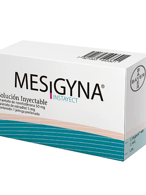 Mesigyna Noretisterona, Estradiol Solución inyectable 1 Jeringa prellenada.
