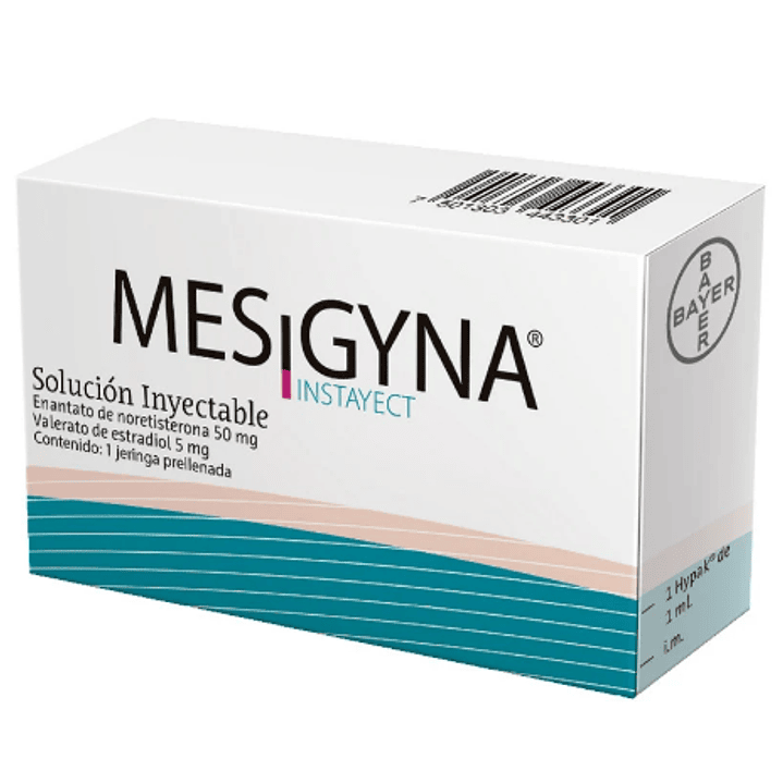 Mesigyna Noretisterona, Estradiol Solución inyectable 1 Jeringa prellenada. 1
