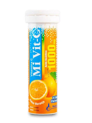 Mi Vit C Ácido ascórbico 1000 mg 10 Comprimidos efervescentes.