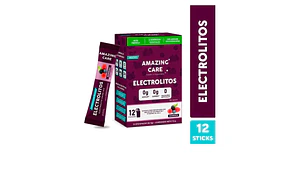 Amazing Care Electrolitos en polvo sabor berries 12 stick.