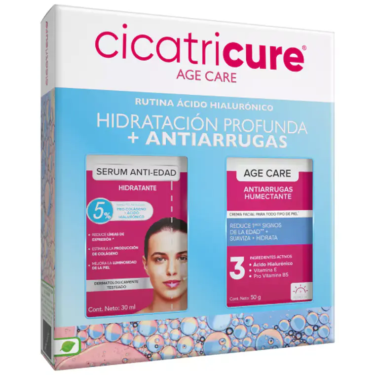 Cicatricure Set Sérum Antiedad hidratante 30ml + Age Care Crema humectante 50 g. 1