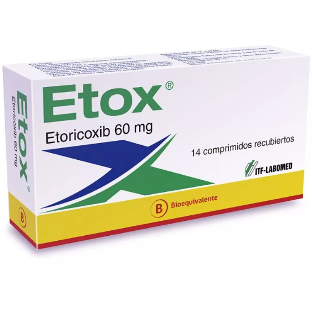 Etox (B) Etoricoxib 60 mg 14 Comprimidos recubiertos. 1