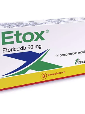 Etox (B) Etoricoxib 60 mg 14 Comprimidos recubiertos.