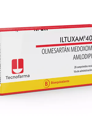 Iltuxam (B) Olmesartán, Amlodipino 40/5 mg 28 Comprimidos.