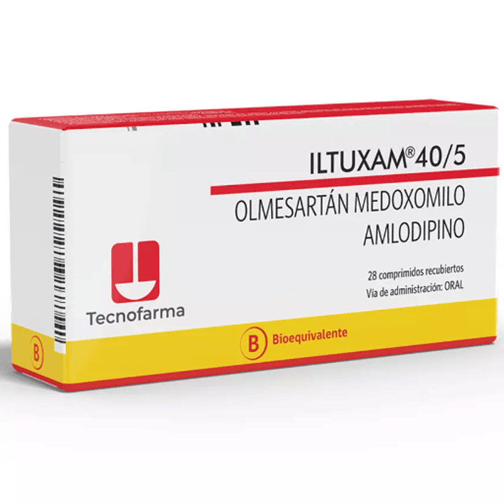 Iltuxam (B) Olmesartán, Amlodipino 40/5 mg 28 Comprimidos. 1