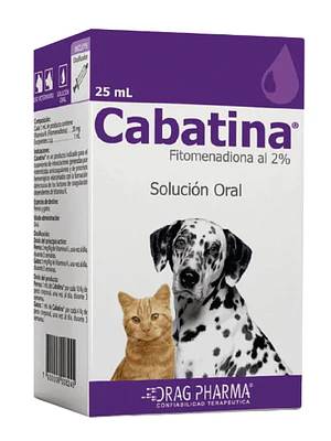 Cabatina Fitomenadiona 2 % Solución oral 25 ml. Uso veterinario