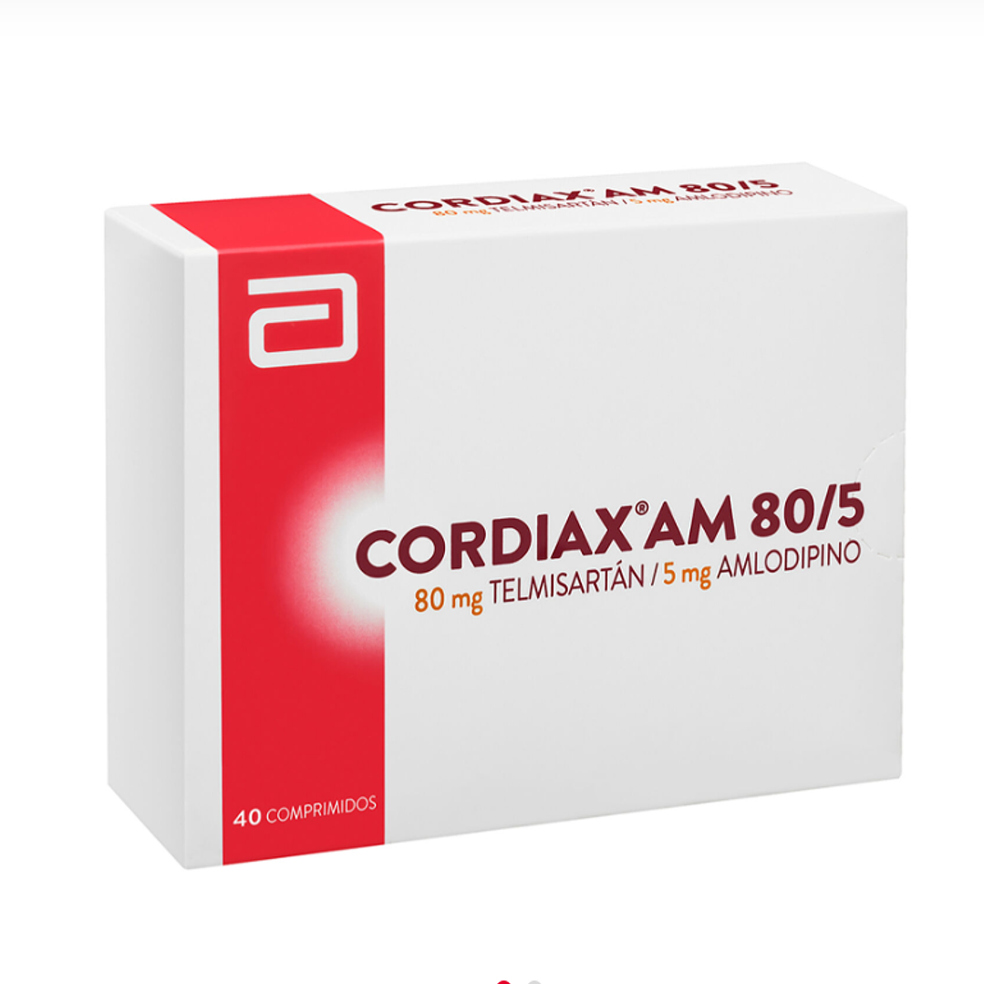Cordiax AM Telmisartán, Amlodipino 80/5 mg 40 Comprimidos. 1