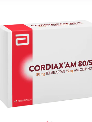 Cordiax AM Telmisartán, Amlodipino 80/5 mg 40 Comprimidos.