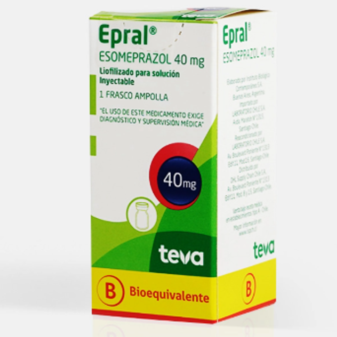 Epral (B) Esomeprazol 40 mg Polvo para solución inyecyable 1 frasco ampolla. 1