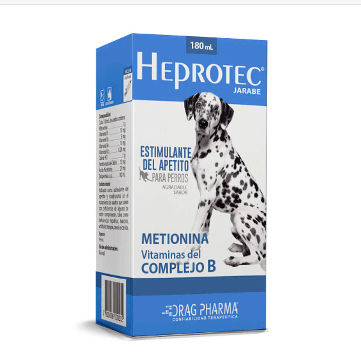Heprotec Estimilante del apetito Jarabe 180 ml. Uso veterinario 1