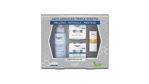 Eucerin pack Hialuron filler gel limpiador + Crema de día + Crema de noche + FPS 50 Fluido.