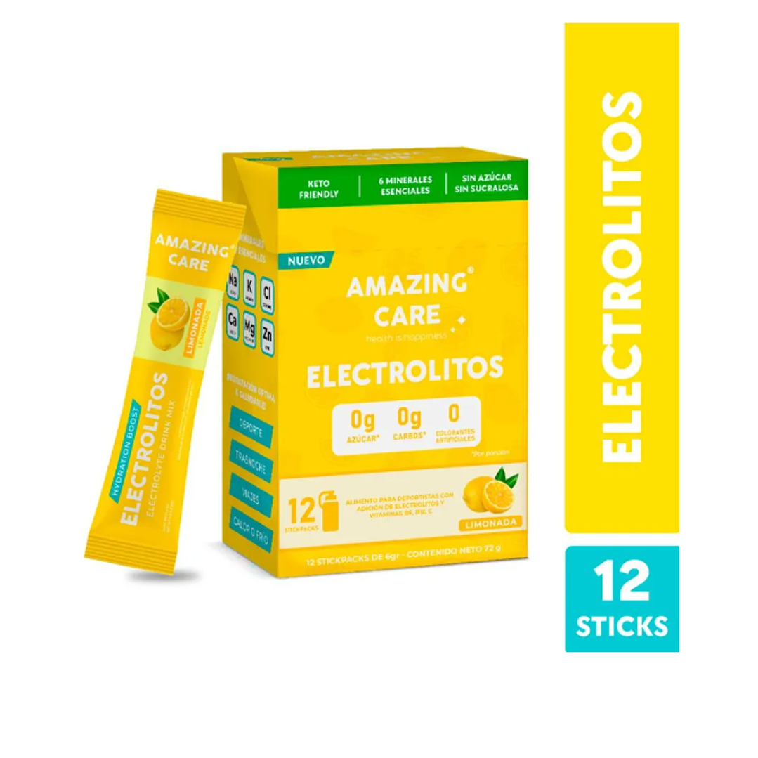 Amazing Care electrolitos en polvo sabor naranja 12 Stick 1