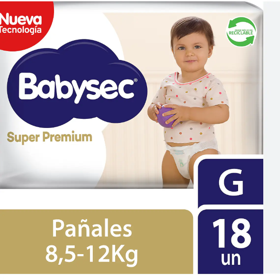 Pañal Babysec Super premium G 18 Unidades. 1