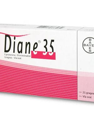 Diane 35 Ciproterona, Etinilestradiol 21 Grageas.