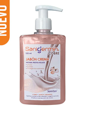 Sanigermin cobre Jabón crema Aroma frutos rojos 320 g.