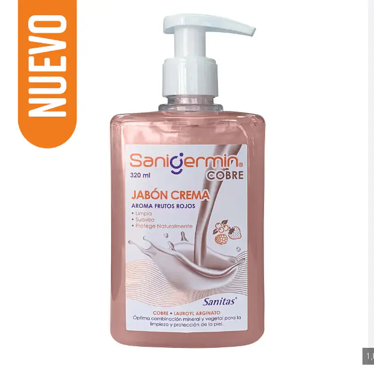 Sanigermin cobre Jabón crema Aroma frutos rojos 320 g. 1