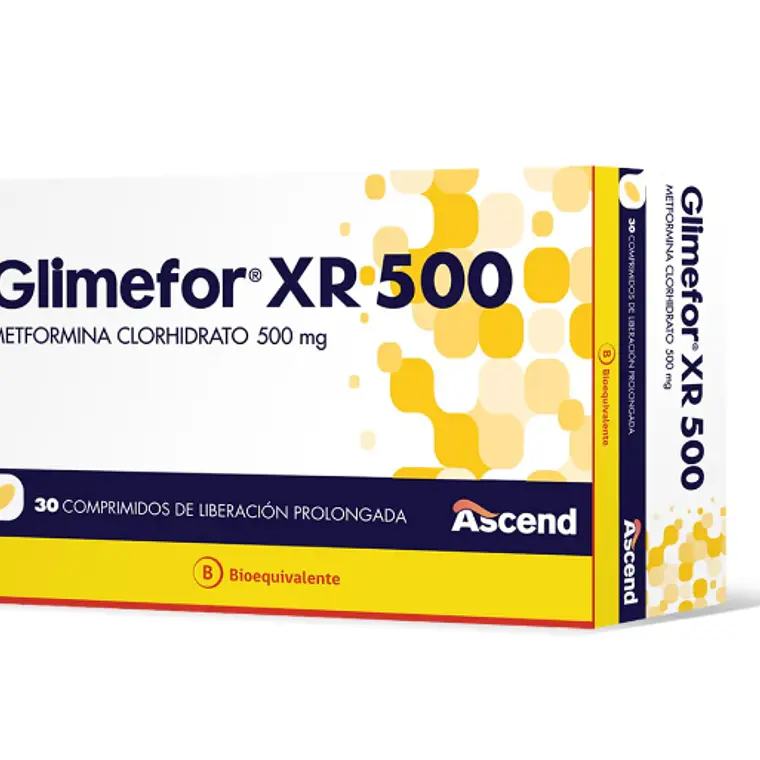 Glimefor XR (B) Metformina 500 mg 30 Comprimidos. 1
